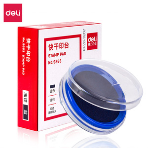 Deli 9863 Stamp Official Seal Round Red Inkpad Office Finance Use Quick Drying Large Size - Product Image 2