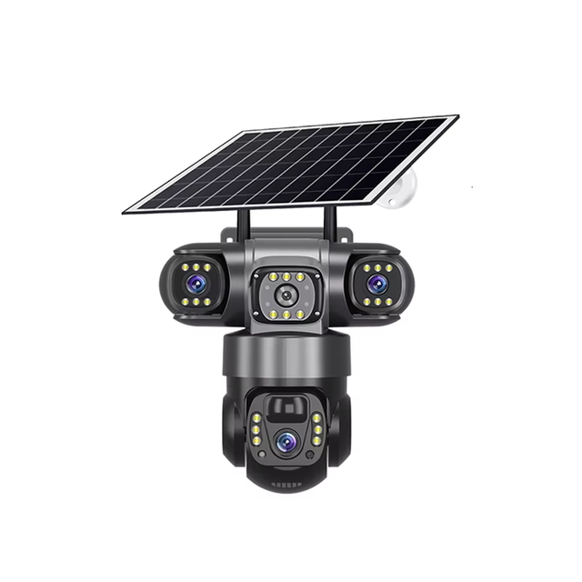 NEW Triples  Lens CCTV Network Home Security  Two-Way Wireless V380 PRO APP 4G Outdoor PTZ Waterproof Sim Card Solar Camera