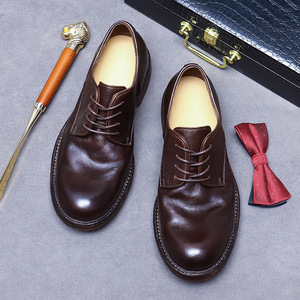 Luxury casual leather <b>shoes</b>, genuine leather sole, handcrafted Goodyear welt, English sheepskin from Scotland - Product Image 3