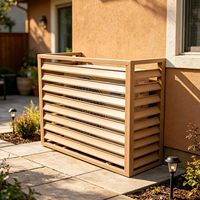 Cache-climatiseur extérieur en aluminium à grille persiannée, design simple, prix de gros