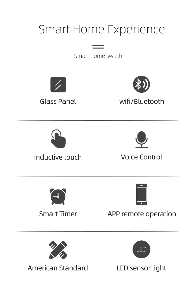 600W 4 Gang 2 Way US. Australia Standard Italy Canada Brazil WIFI Touch Switch WiFi Blue-tooth Dual Mode Switch