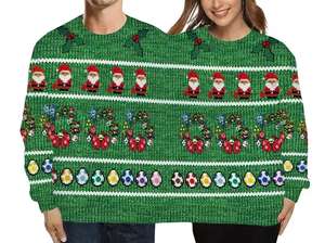 <span class=keywords><strong>Pull</strong></span> de Noël en coton à double col en vrac sur mesure Nouveau design <span class=keywords><strong>Pull</strong></span> tricoté pour deux personnes pour hommes Look de couple <span class=keywords><strong>moche</strong></span> - Product Image 3