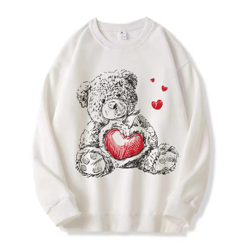 Мужская и Женская Повседневная Толстовка с логотипом Love Bear с розовой бахромой