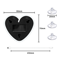 Nouvelle lampe LED solaire sans fil pour voiture, lumière néon, rechargeable par USB, forme de cœur, triangle, décoration de fenêtre pour voiture