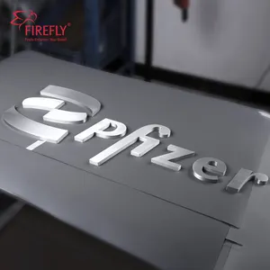 Logotipo de pared de recepción de negocios personalizado Letras de metal de la empresa Logotipo 3D Letrero de acero inoxidable de metal cortado con láser