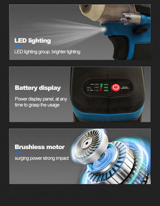 Cờ lê tác động không dây 21V, không chổi than, đầu nối 1/2, cấp công nghiệp, dùng pin Lithium, dùng cho việc tự sửa chữa - Product Image 5