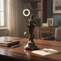Statue antique en bronze mystérieuse, style allemand, figurine d'éléphant en laiton, 19e siècle français, mouvement squelette, bras oscillant, horloge de table à pendule