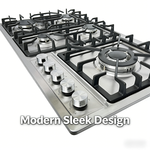 <span class=keywords><strong>Cuisinière</strong></span> à <span class=keywords><strong>gaz</strong></span> encastrable à cinq brûleurs en acier inoxydable avec efficacité énergétique de classe A, fonctionnement sur batterie pour hôtel et usage domestique - Product Image 4
