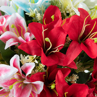 Simulasi Buket Bunga Lily Kecil 7 Tangkai, Bunga Lily Berkualitas Tinggi, Bahan DIY untuk Dekorasi Bunga, Grosir Bunga Lily Putih