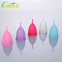Copa Menstrual de silicona reutilizable colorida de grado médico con muestra gratis