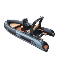 Bateau pneumatique en fibre de verre avec coque en PVC, vente en gros, avec option remorque, RIB 480F