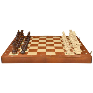 RUNAN Modelo 0077 Tablero de Ajedrez Plegable Grande de Madera Maciza Staunton Caballero Alemán Ajedrez Infantil Ecológico Personalizable - Product Image 5