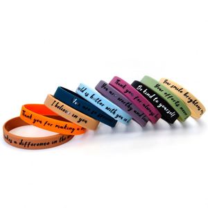 Pulsera de Silicona con Frases Inspiradoras, Regalo para Estudiantes, Recompensa para Actividades, Pulsera de Goma con Logotipo Personalizado - Product Image 6
