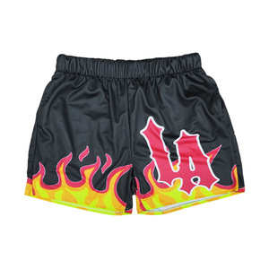 All Over Print Shorts Summer Casual Loose Fit Beach Pants Custom Logo Design Polyester Knitted Sport Wear - Product Image 5