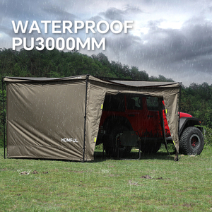 HOMFUL Tente d'extérieur en aluminium à <span class=keywords><strong>270</strong></span> degrés pour voiture Tente rétractable UV30 + pour voiture de camp - Product Image 3