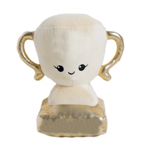 Trofeo di Campionato in Peluche Dorato Metallizzato, Dettagli Ricamati con Sorriso e Maniglia, Peluche Morbido per Regali e Decorazioni per Tutte le Età - Product Image 5