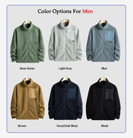 Veste polaire unisexe à fermeture éclair intégrale pour homme et femme, col montant, poche plaquée sur la poitrine, manteau en polaire Teddy, vêtement d'extérieur décontracté et thermique