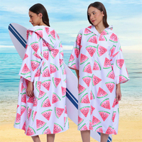 2025 Offre Spéciale ont un stock Super Microfibre Adultes avec manche et fermeture éclair à capuche Surf Poncho Wearable Hoodie Serviette de plage