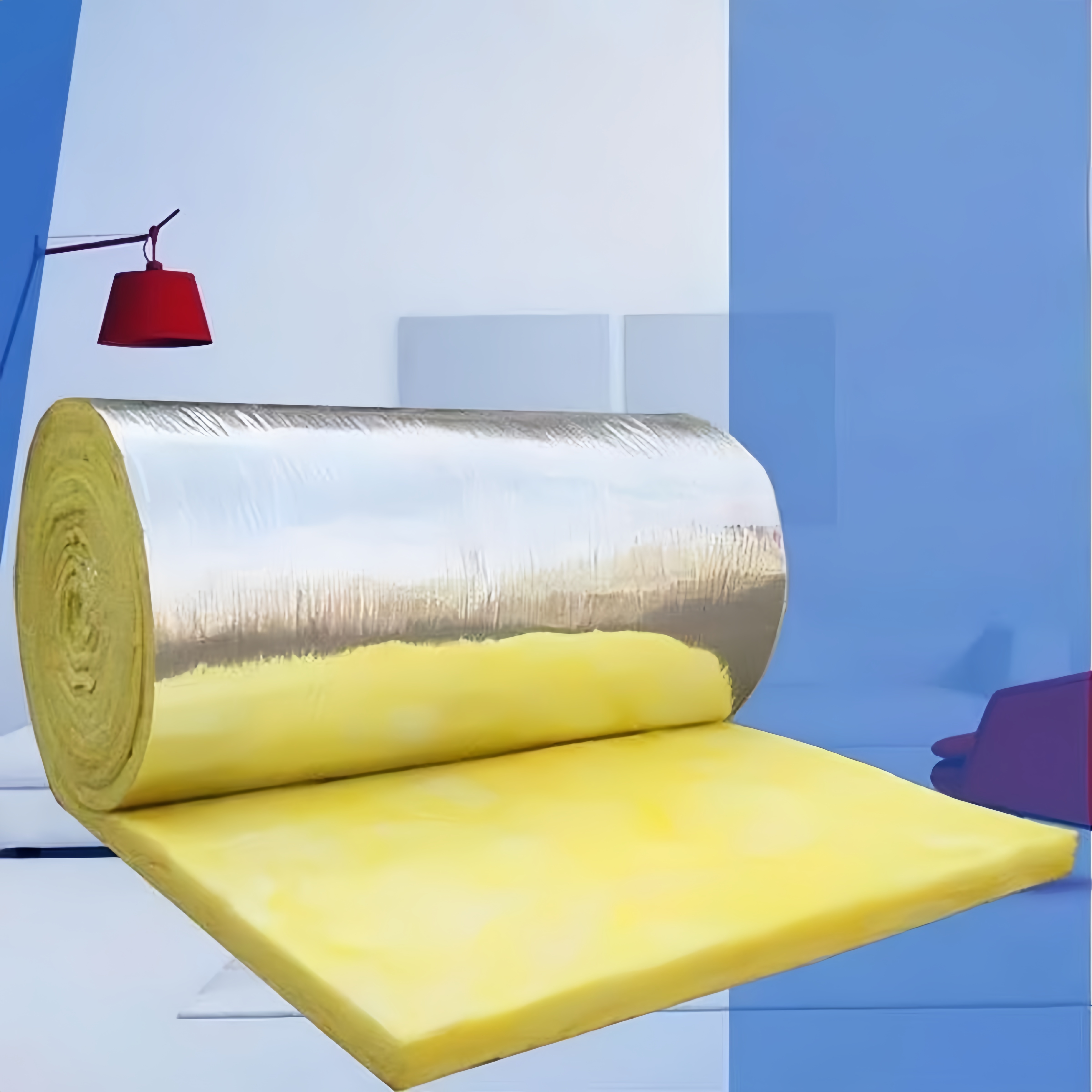 Modern Design Thick Fiberglass Insulation Roll Eco-Friendly Glass Wool Blanket Soundproofing Fire Resistant Roll