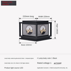 Le pilier extérieur de jardin du style chinois IP65 LED allume l'éclairage actionné solaire de porte avec la télécommande - Product Image 6