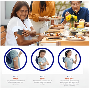 เซ็นเซอร์ตรวจวัดระดับน้ำตาลในเลือดแบบพกพา <span class=keywords><strong>CGM</strong></span> พร้อมแจ้งเตือนแบบเรียลไทม์ รองรับการเชื่อมต่อแอปพลิเคชันมือถือ มีจำหน่ายแบบขายส่ง ชุดอุปกรณ์ครบชุด - Product Image 6