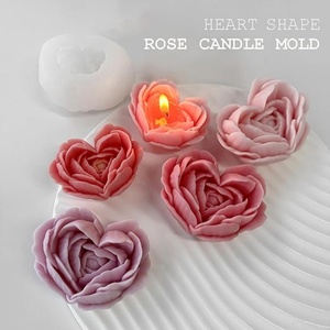 Juego de Moldes de Silicona con Forma de Corazón y Flor para Velas, Ideal para Proyectos de Manualidades, Decoración del Hogar, Elaboración de Regalos, Suministros Decorativos para Manualidades - Product Image 5