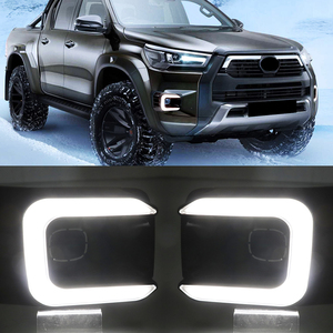 2 Luces LED de Conducción Diurna para <span class=keywords><strong>Toyota</strong></span> <span class=keywords><strong>Hilux</strong></span> <span class=keywords><strong>2020</strong></span> 2021 2022 Revo, Intermitentes Dinámicos Amarillos, Relé de Señalización, Luz Diurna LED de 12V para Automóvil - Product Image 4