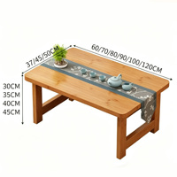Table basse pliante japonaise Tatami pour rebord de fenêtre, table à café pliable en bois, bureau de sol adapté au salon