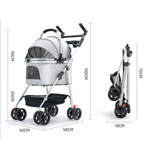 कई कार्यों को अलग करने योग्य पालतू स्टलर फोल्डेबल दोहरी व्हील शॉक अवशोषण पालतू वैगन - Product Image 5