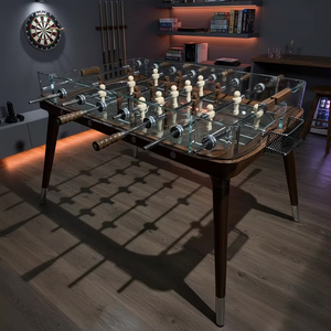 Table de football de luxe haut de gamme en verre pour intérieur, table de <span class=keywords><strong>baby</strong></span>-<span class=keywords><strong>foot</strong></span> en bois massif avec plateau en verre trempé cristallin - Product Image 5