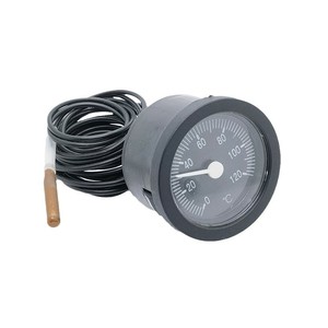 Dial <b>Thermometer</b> 0-120C Capillary Sensor 1M Metal Shell Heat Resistant For <b>Water</b> Oil Measurement - Product Image 2
