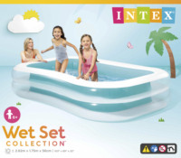 Piscine familiale rectangulaire gonflable Intex 56483, construction en PVC durable, portable et légère pour une utilisation en extérieur
