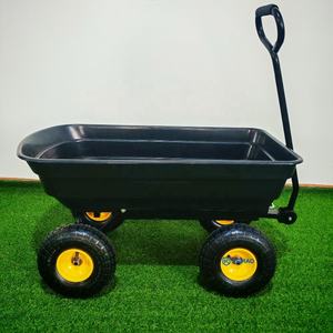 ग्रीनहाउस नर्सरी कार्ट गार्डन सेंटर फूल परिवहन ट्रॉली चार पहियों के साथ बागवानी हैंड कार्ट प्लास्टिक ट्रे डंप कार्ट - Product Image 4