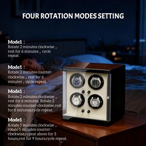 Boîte à <span class=keywords><strong>remontoir</strong></span> <span class=keywords><strong>automatique</strong></span> de luxe à <span class=keywords><strong>prix</strong></span> réduit pour 1, 2, 4 ou 6 montres, boîte à montres en bois de luxe avec moteur Mabuchi silencieux - Product Image 3