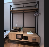 Armoire industrielle vintage, porte-manteau autoportant, étagère pour vêtements de chambre à coucher, vestiaire, porte-manteau en métal noir
