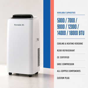 Versatile 7k to 14k BTU Portable <b>Air</b> <b>Conditioner</b> Gree Powered Pure Copper 5-in-1 Mobile HVAC Dehumidifier Cooling Unit CE - Product Image 1