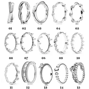 2023 đồ trang sức thời trang Nhẫn cưới 925 sterling Silver Ring đối với phụ nữ PAN loạt đồ trang sức