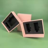 Boîte personnalisable avec couvercle et base, emballage de luxe en carton, boîte rigide à double couche avec insert en mousse