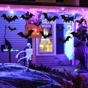 Glow-in-the-Dark Halloween Bat Hanging Decorations - Fluorescent Swing Yard Ornaments with Eyes for Spooky Party Atmosphere - Product Image 5