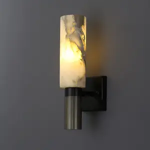 Wholesale Marble Modern Decorative Sconce Wall Light For Living Room Background Bedroom Luxury Spain Alabaster Wall Light