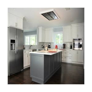 Entrepôts américains Ensemble d'armoires de cuisine modernes modulaires en <span class=keywords><strong>MDF</strong></span> laqué prêt à assembler avec comptoir en résine pour cave à vin et salle à manger - Product Image 6