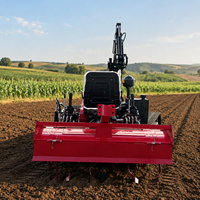 Tracteur multifonctionnel à chenilles avec rotoculteur, cultivateur agricole, accessoires de tranchage, de désherbage et de remblayage