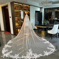 LUOXIN-voile de mariage Long en Satin Simple avec peigne à cheveux, dernière collection