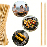 Brochettes en bambou écologiques de qualité supérieure, conformes aux normes d'exportation, avec logo personnalisé, pour usage domestique et en restaurant, couverts en bambou de haute qualité