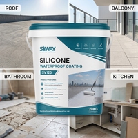 Revêtement imperméable en caoutchouc de silicone liquide à haute élongation SV120, blanc, gris, transparent, peinture d'étanchéité pour toiture et sols
