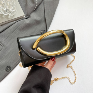 Sac à main de soirée de luxe pour femme, en polyester, avec chaîne d'épaule unique, poignée métallique, forme coquille, fermeture magnétique, pour fêtes et dîners - Product Image 5