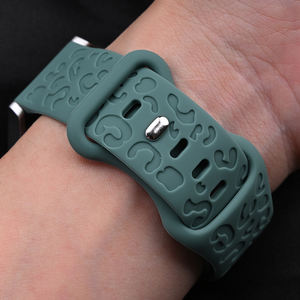 カスタムカラー凹型ヒョウ柄時計バンド20mm時計ストラップ交換用スポーツシリコンゴム手首時計バンド - Product Image 6