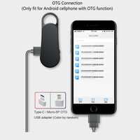 Mini dictaphone Enregistreur vocal numérique 192kbps Appareil d'enregistrement Clip Lecteur MP3 32G 64GB Clé USB Longue durée de vie de la batterie Enregistrement