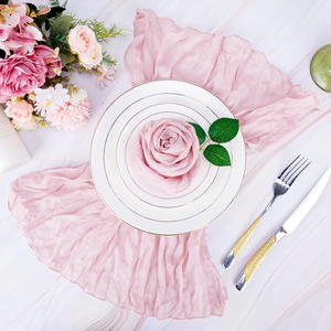 Serviettes en gaze <span class=keywords><strong>de</strong></span> coton prêtes à l'emploi 20x20 pouces, style bohème rustique froissé, en gros pour la décoration <span class=keywords><strong>de</strong></span> <span class=keywords><strong>table</strong></span> <span class=keywords><strong>de</strong></span> mariage et d'événements - Product Image 5