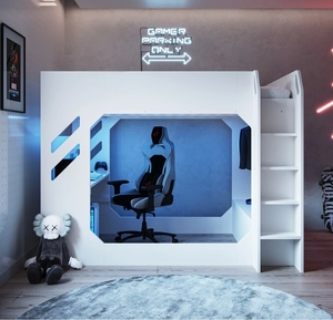Moderno per bambini podbed gaming letto a soppalco con scrivania singolo gamer letto a soppalco per il ragazzo e la ragazza camera da letto - Product Image 5